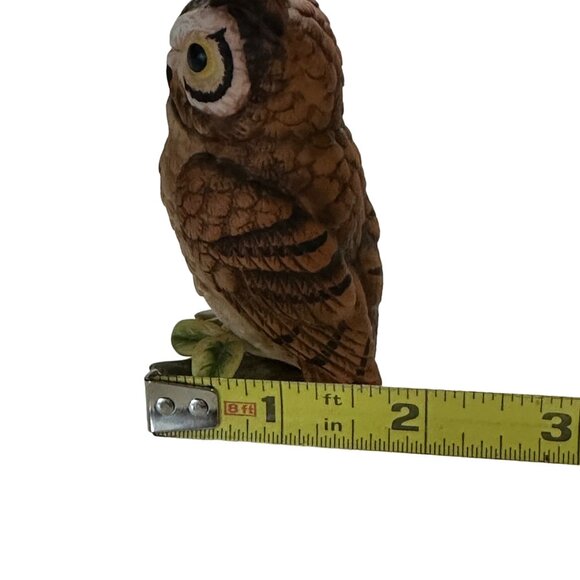 VTG 1970’s Lefton Exclusives Taiwan 4 Inch Hand Painted Porcelain Horned Owl - Picture 9 of 9
